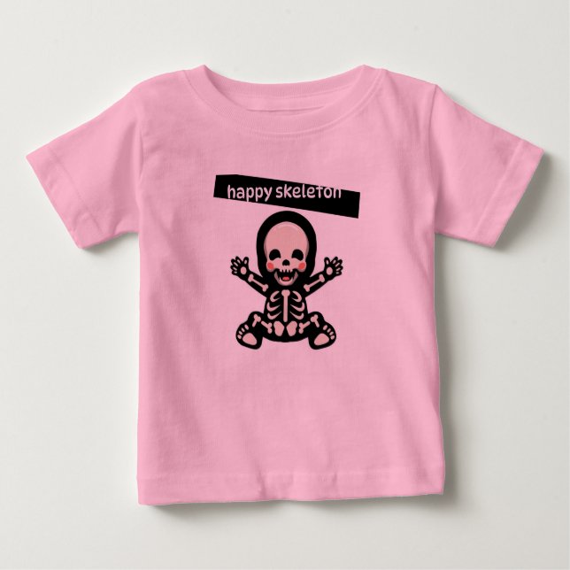 CAMISETA DE BEBÉ T-SHIRT HAPPY SKELETON PARA NIÑOS (Anverso)