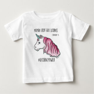 Camiseta De Bebé T-shirt “mi madre cree a los unicornios” *