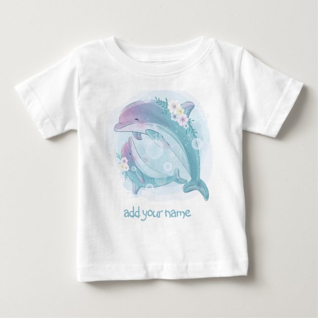 CAMISETA DE BEBÉ T-SHIRT PARA NIÑOS: DOS DELFINES (Anverso)