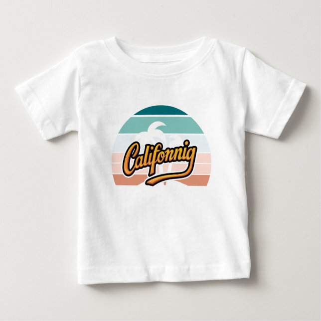 Camiseta De Bebé T-Shirt Retro California Sunset Typography (Anverso)