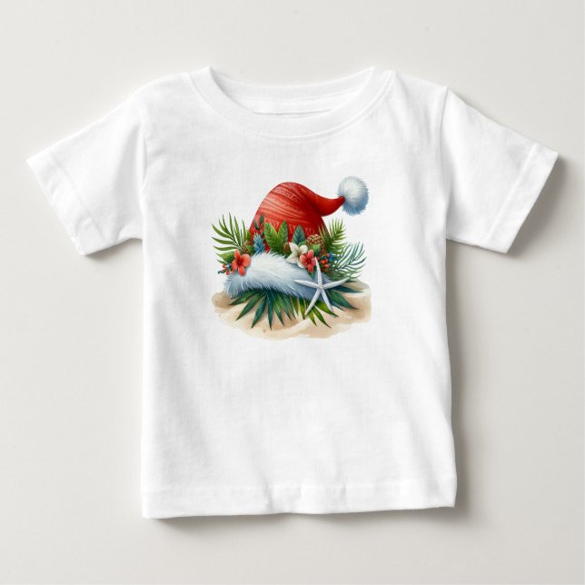 Camiseta De Bebé T-Shirt-Tropical Christmas Famiy TShirt (Anverso)