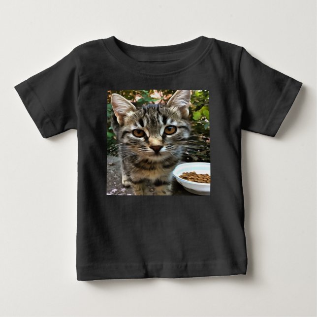 Camiseta De Bebé Tabby Cat Kitten Haciendo Contacto Ocular (Anverso)