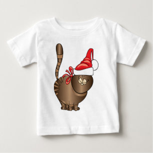 Camiseta De Bebé tabby cat santa