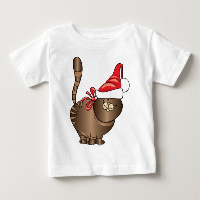 Camiseta De Bebé tabby cat santa (Anverso)