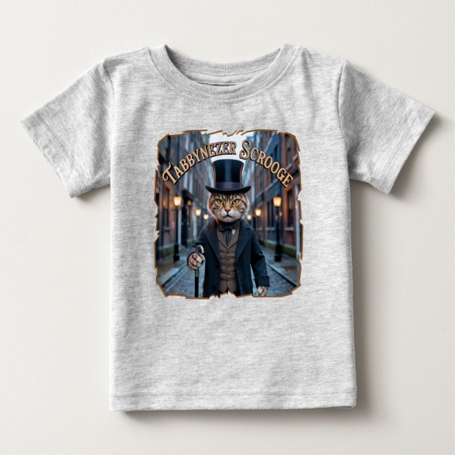 Camiseta De Bebé Tabbynezer Scrooge Fotográfico – Tabby Scrooge (Anverso)