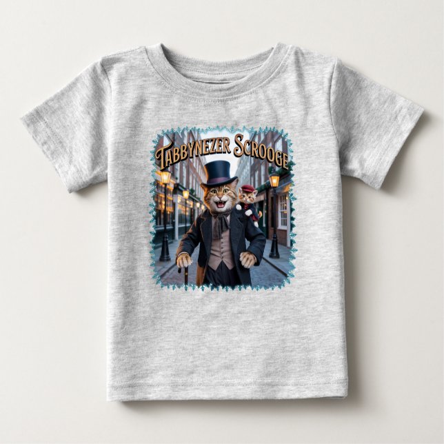 Camiseta De Bebé Tabbynezer Scrooge Illustration – Tabby Scrooge (Anverso)
