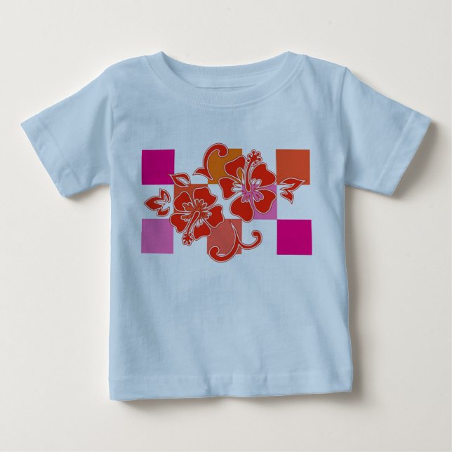Camiseta De Bebé Tablero Hibiscus Toddler y Tees para bebés (Anverso)