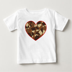 Camiseta De Bebé Tabletas de Chocolate Diseño de Corazón