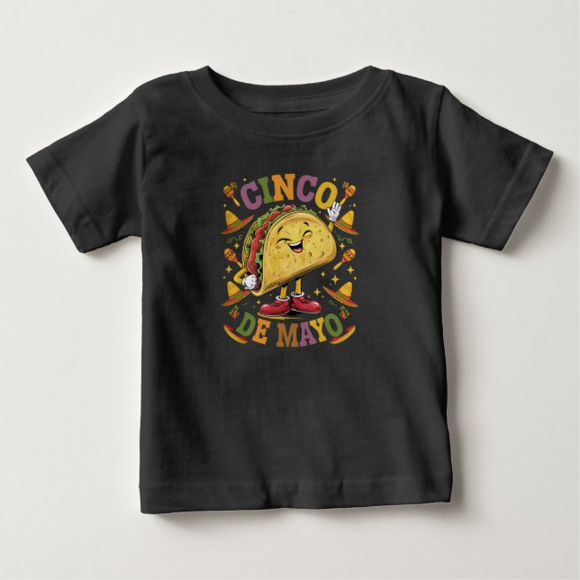 Camiseta De Bebé Taco Bailarín Divertido Fiesta Cinco De Mayo (Anverso)