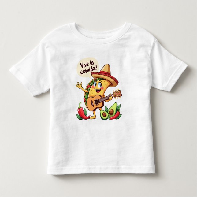 Camiseta De Bebé Taco Fiesta mit Gitarre und hispanischem Flair (Anverso)