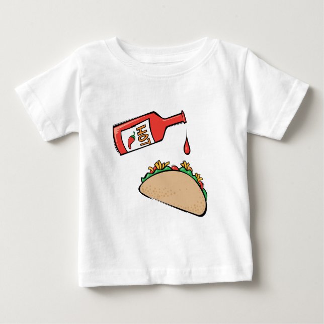 Camiseta De Bebé Taco y salsa caliente (Anverso)