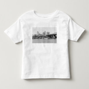 Camiseta De Bebé Tacoma, WA - opinión del horizonte del centro de