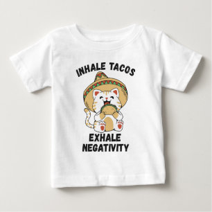 Camiseta De Bebé tacos inhalados exhalan negatividad