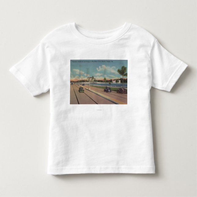 Camiseta De Bebé Tampa, FL - vista del bulevar de Bayshore, puente (Anverso)