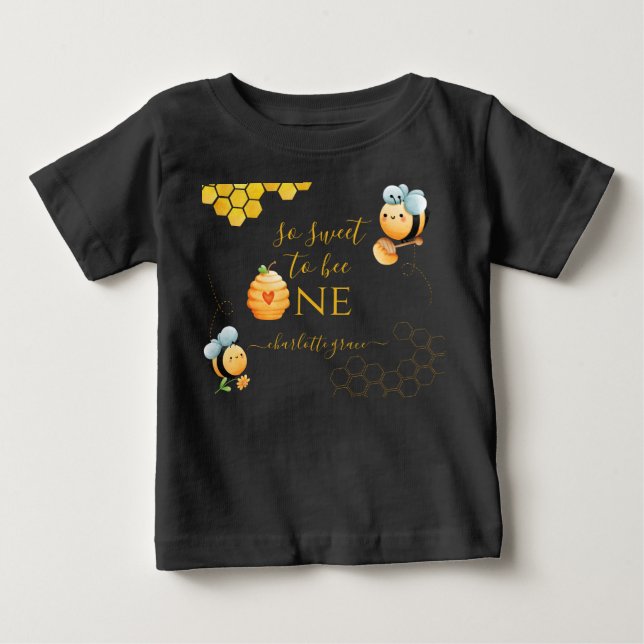 Camiseta De Bebé Tan Dulce Ser Una Abeja Cumpleaños (Anverso)