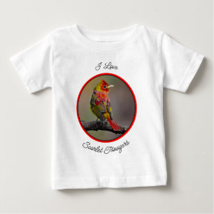 Camiseta De Bebé Tángara Escarlata Mudando de Pluma - Fotografía Or