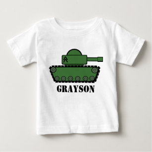 Camiseta De Bebé Tanque militar con nombre