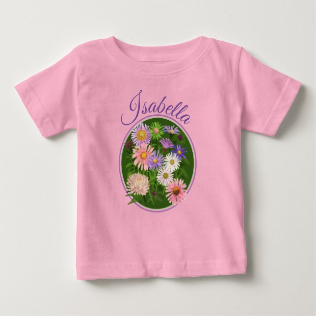 Camiseta De Bebé Tapa floral del bebé - Tamiseta romántica bohemia  (Anverso)