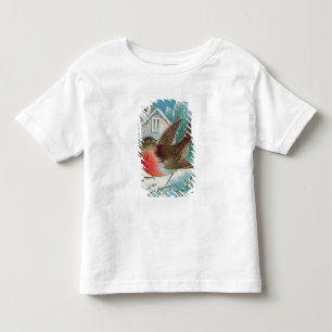 Camiseta De Bebé Tarjeta de Navidad que representa un petirrojo