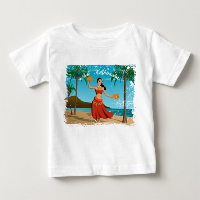Camiseta De Bebé Tarjeta postal hawaiana Mele Kalikimaka (Anverso)