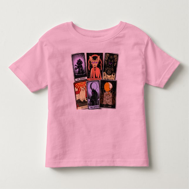 Camiseta De Bebé Tarjetas Cat Tarot—Emperatriz Halloween. Hermit, t (Anverso)