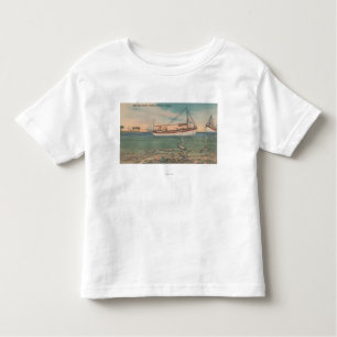 Camiseta De Bebé Tarpon Springs, FL - vista del barco y del mar
