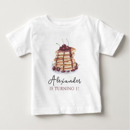 Camiseta De Bebé Tarta De Cumpleaños De Panqueques Al Aguarela