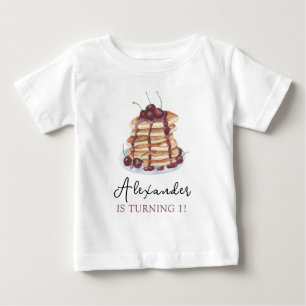 Camiseta De Bebé Tarta De Cumpleaños De Panqueques Al Aguarela