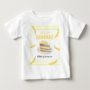 Camiseta De Bebé Tarta de plátano con acuarela Cumpleaños