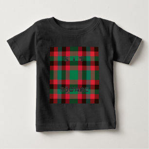 Camiseta De Bebé Tartan Escocés a Cuadros Reales con Texto
