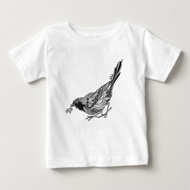 Camiseta De Bebé Tatuaje del pájaro (Anverso)