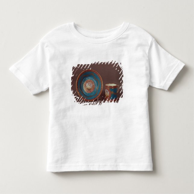 Camiseta De Bebé Taza de café del celeste del bleu de Sevres y (Anverso)