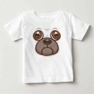Camiseta De Bebé Taza de Pug de Dibujos Animados Cara de Perro