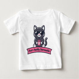 Camiseta De Bebé Taza personalizada de gato negro sarcástico perfec