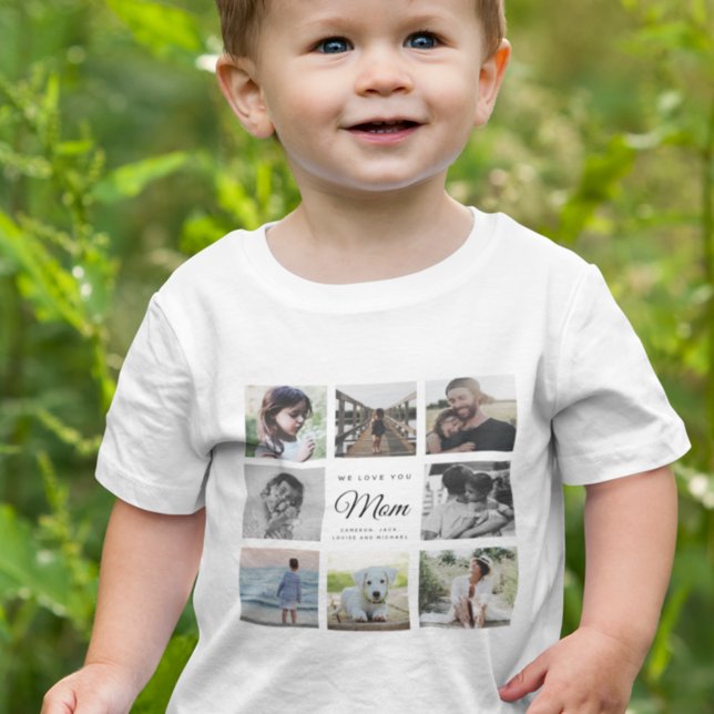 Camiseta De Bebé TE AMAMAMOS MAMÁ Familia Moderna 16 Collages de fo (Subido por el creador)