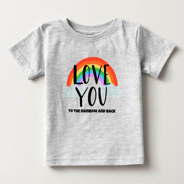 Camiseta De Bebé Te amo al arcoiris y a la espalda (Anverso)