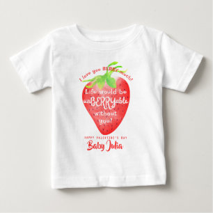Camiseta De Bebé Te amo Berry Mucho Fresa Dulce Valentines