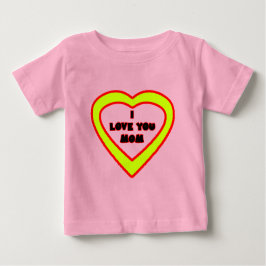 Camiseta De Bebé Te amo corazón amarillo de la MAMÁ el regalo de