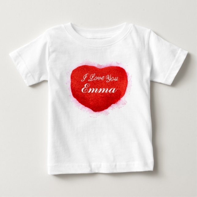 Camiseta De Bebé Te Amo Emma Heart (Anverso)