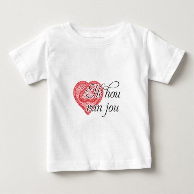 Camiseta De Bebé Te amo en holandés - Ik hou van jou (Anverso)