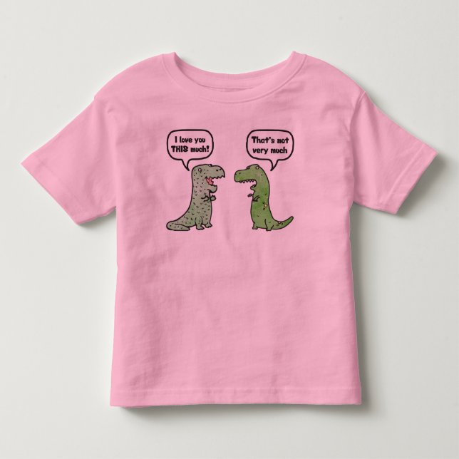Camiseta De Bebé Te amo ESTE mucho (T-Rex) (Anverso)