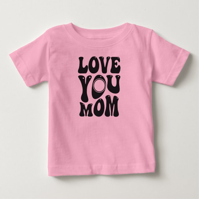 Camiseta De Bebé Te amo, mamá, diseño del Día de la Madre-51727 (Anverso)