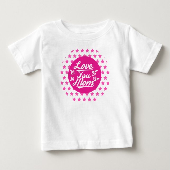 Camiseta De Bebé Te amo, Mamá, el Día de la Madre - 13096 (Anverso)
