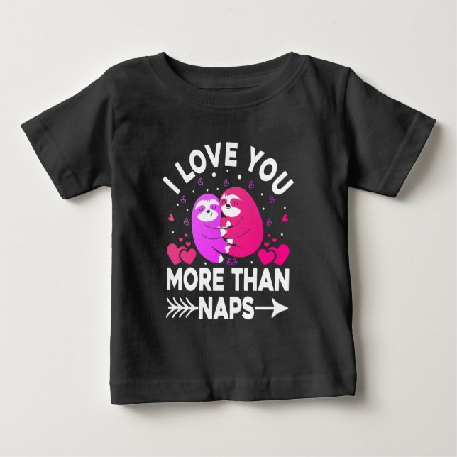 Camiseta De Bebé Te amo más que las sábanas rosadas y moradas (Anverso)
