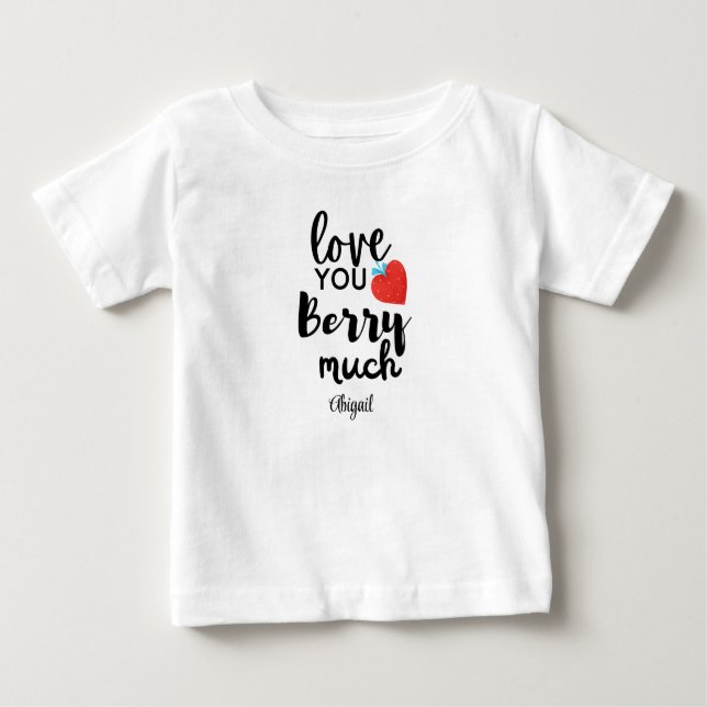 Camiseta De Bebé Te amo mucho, dulce y personalizado (Anverso)