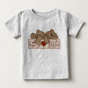 Camiseta De Bebé Te Amo Teddy Bear - Un Pequeño De Larga Manga