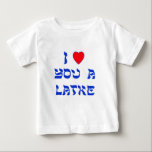 Camiseta De Bebé Te amo un Latke<br><div class="desc">¡Gran regalo de Chanukah para decir a alguien cuánto usted los ama con un juego en palabras con Latke!</div>