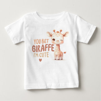 Camiseta De Bebé ¡Te apuesto a la jirafa que soy linda! Diseño