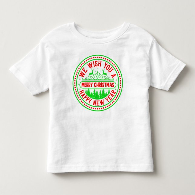 Camiseta De Bebé Te Deseamos Feliz Navidad Feliz Año Nuevo-66244 (Anverso)