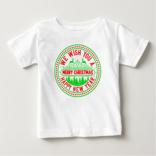 Camiseta De Bebé Te Deseamos Feliz Navidad Y Feliz Año Nuevo